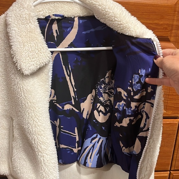 MOTHER Denim faux fur bomber jacket - Picture 3 of 4